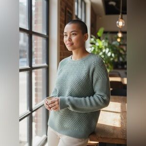 Fancy Stitch Woven Sweater XL‎ Green